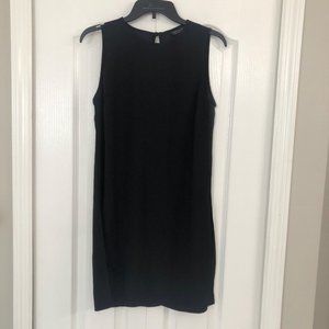 Top Shop womens sleeveless keyhole back side slits mini dress black 6 y2k
